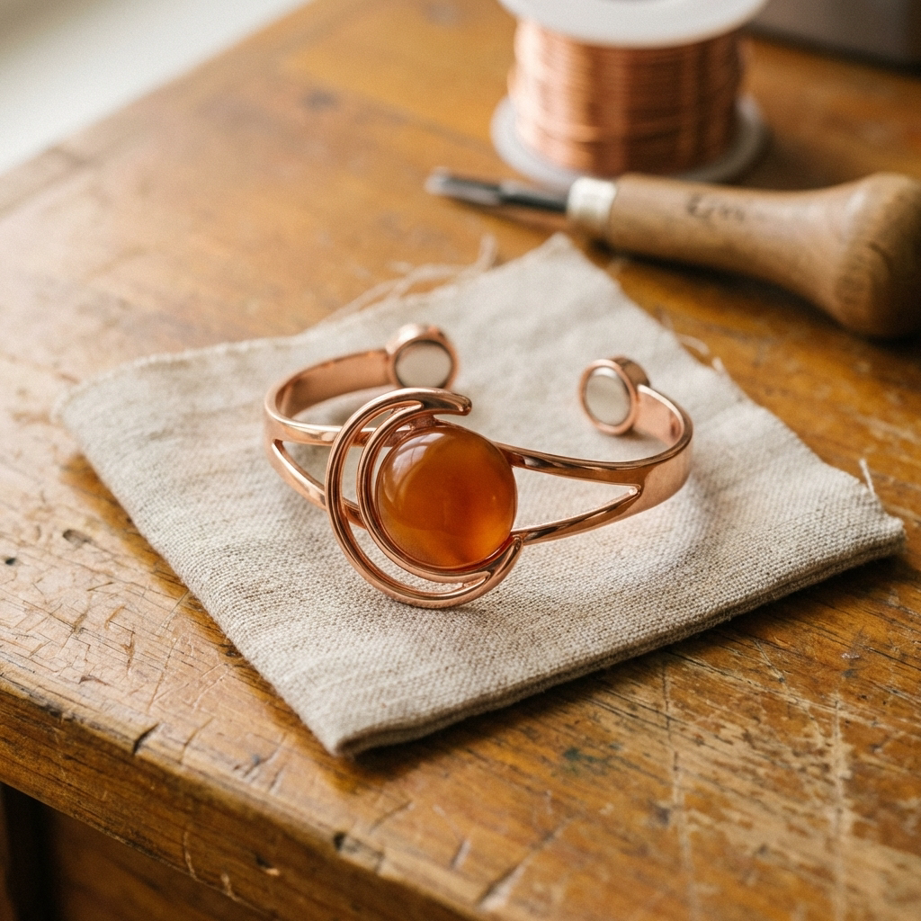Kupferarmband Sphere Orange