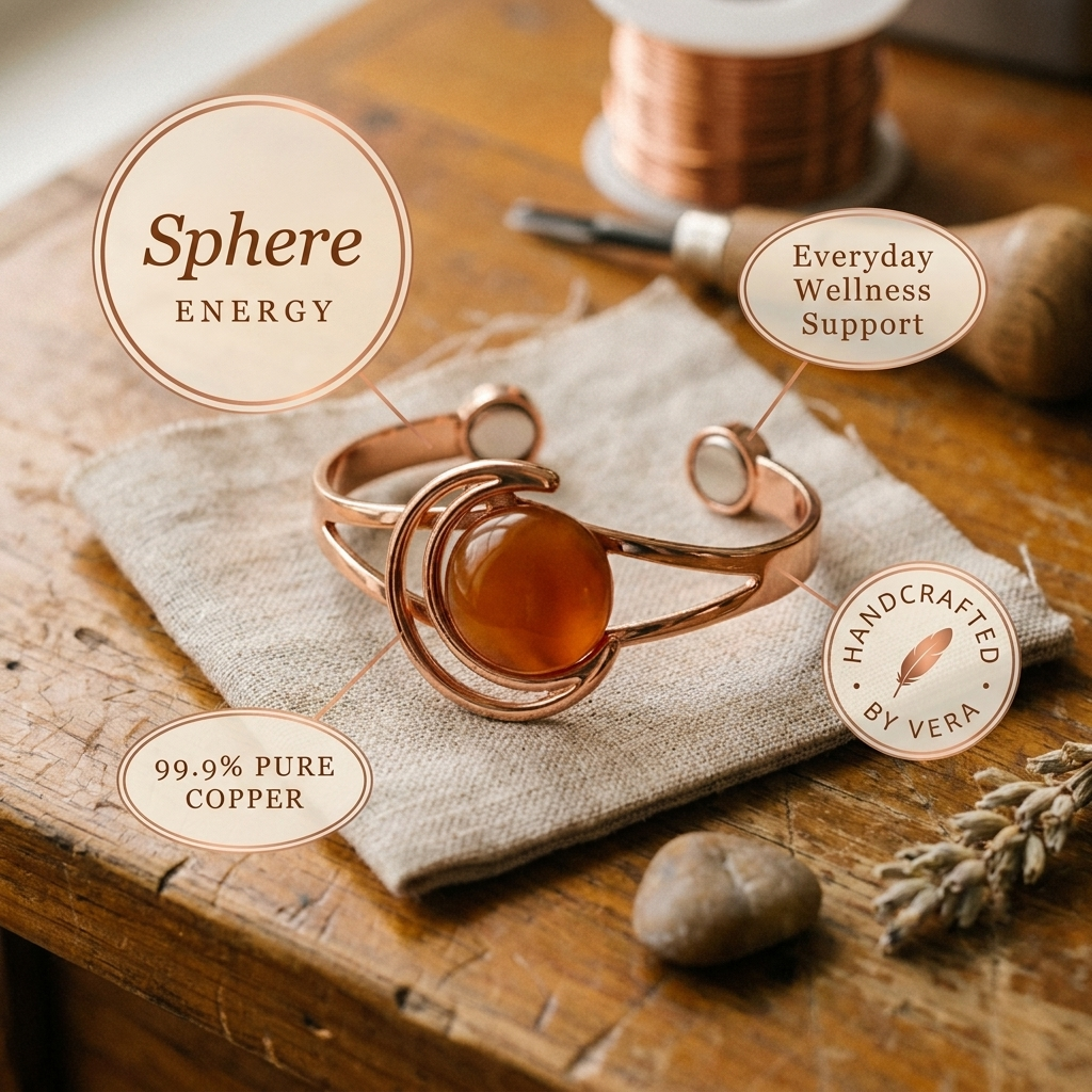 Kupferarmband Sphere Orange