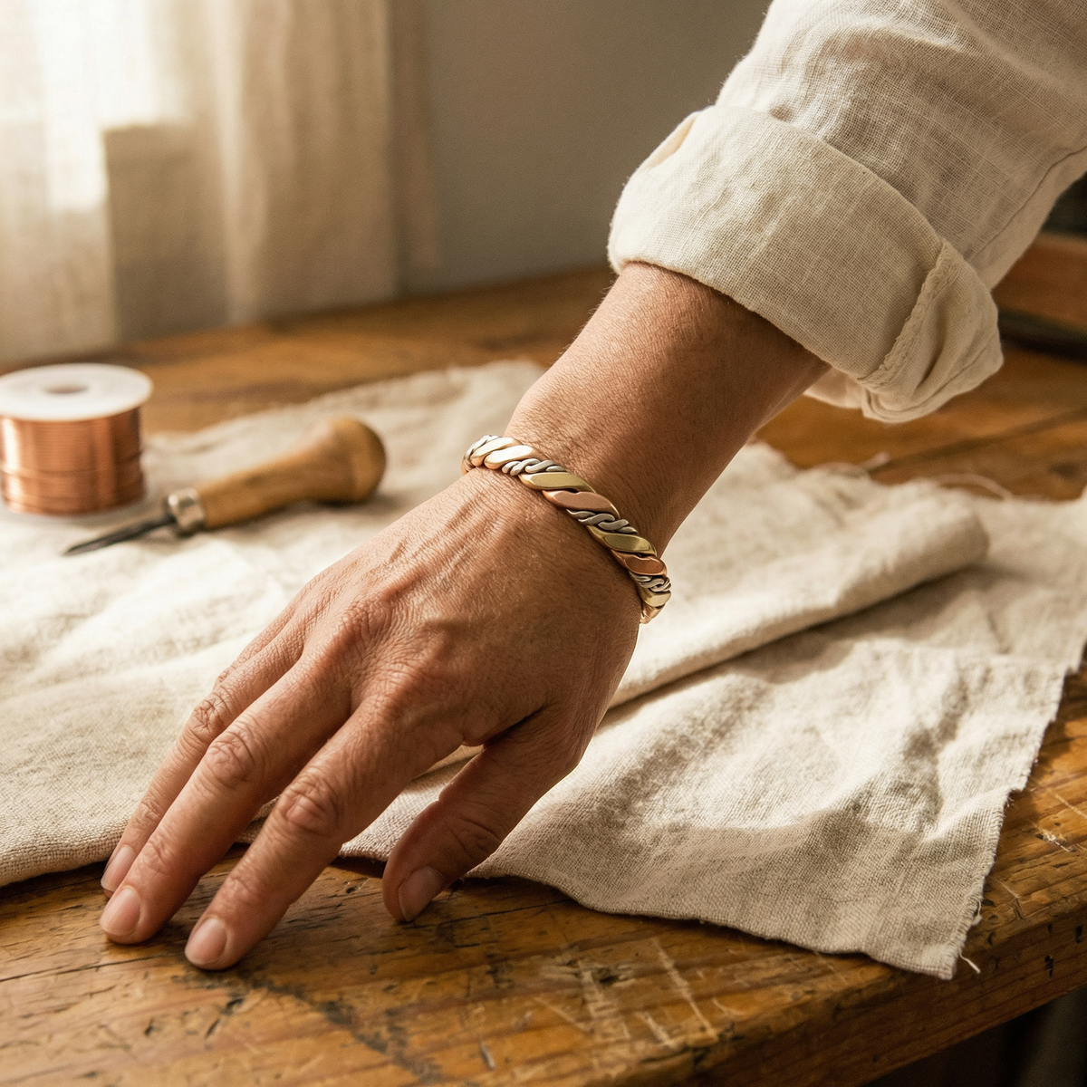 Kupferarmband Stone