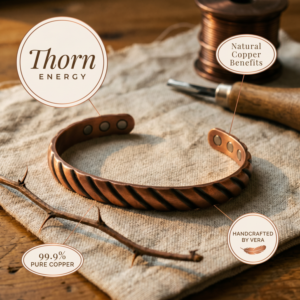 Kupferarmband Thorn