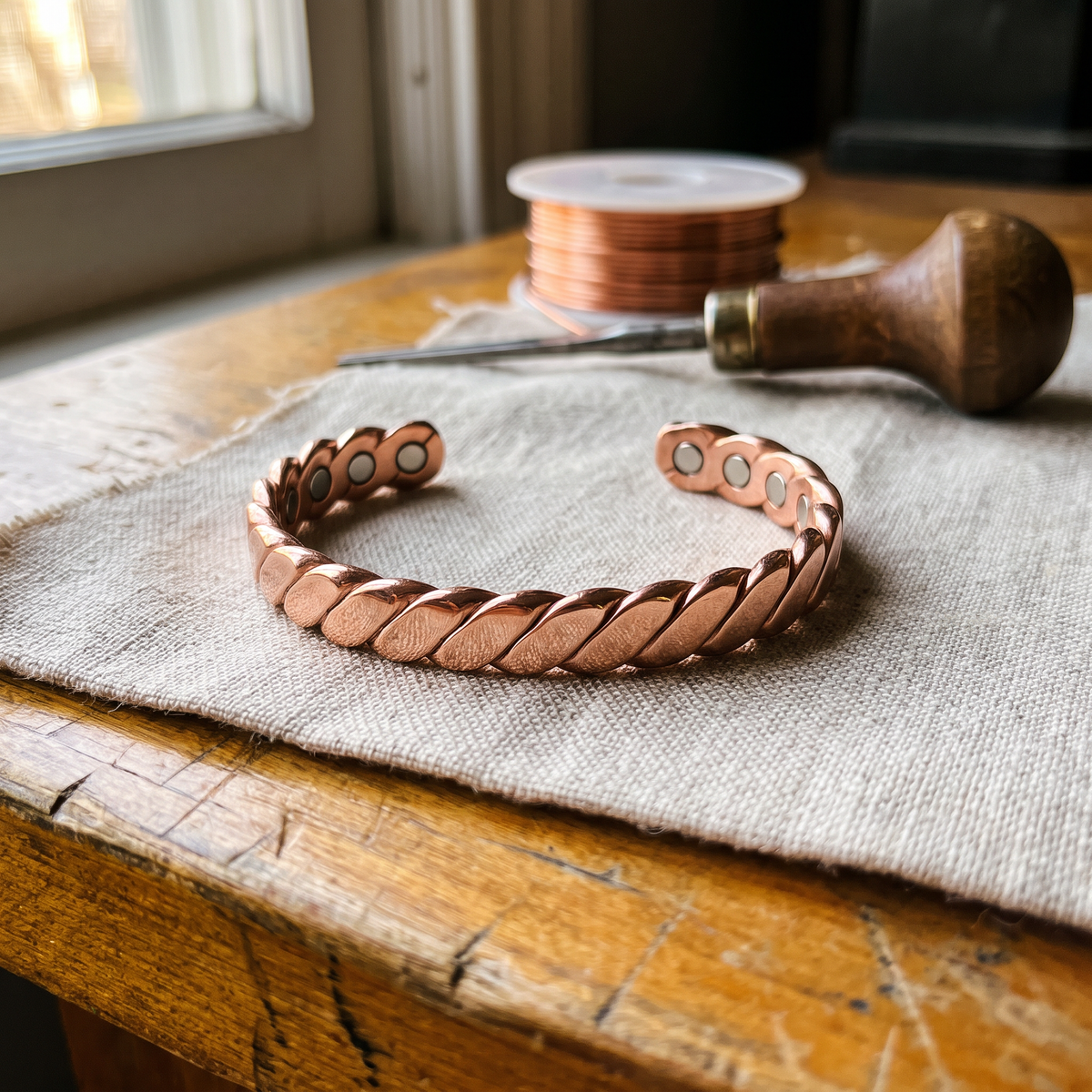 Kupferarmband Zweig