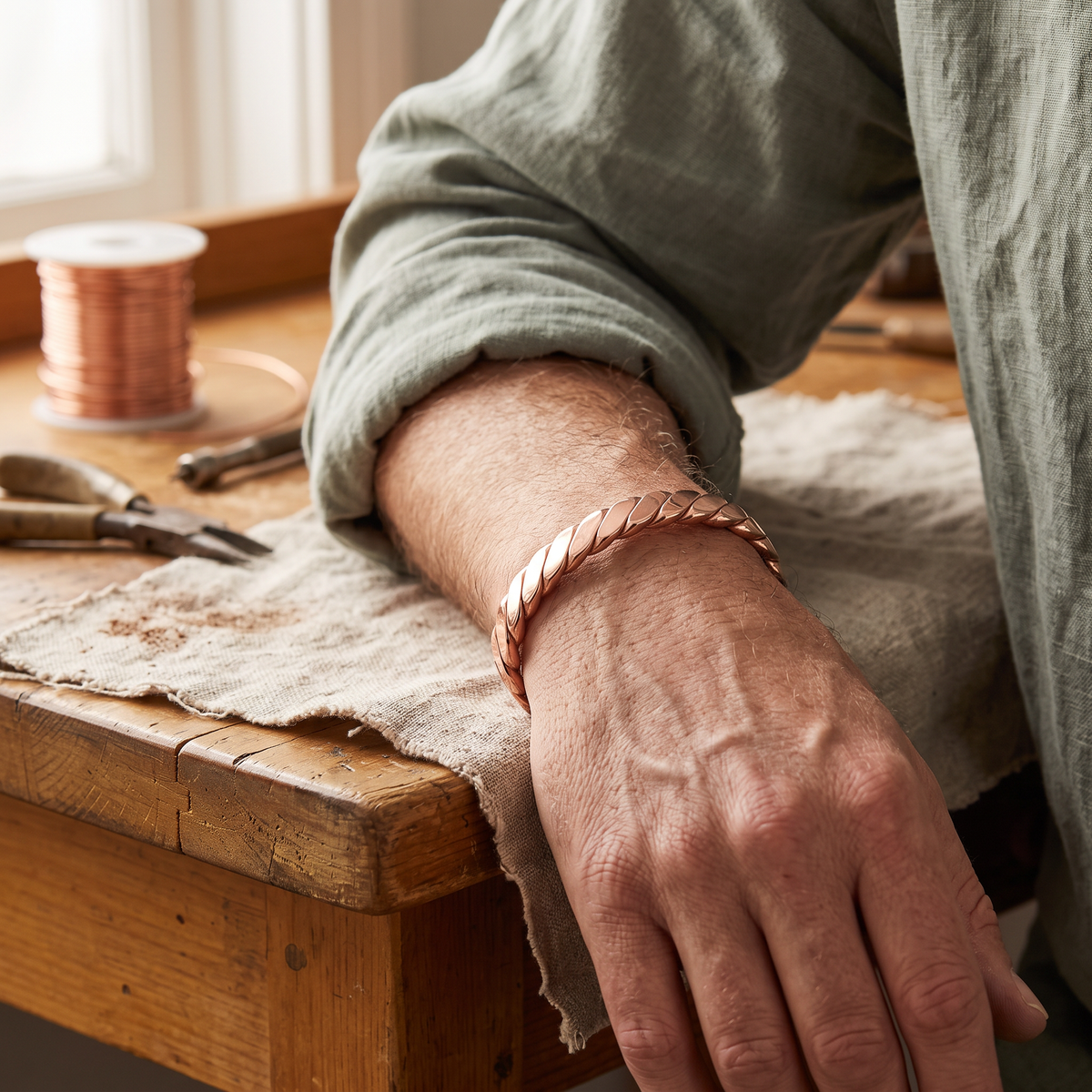 Kupferarmband Zweig